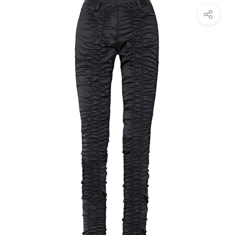 Black satin pants